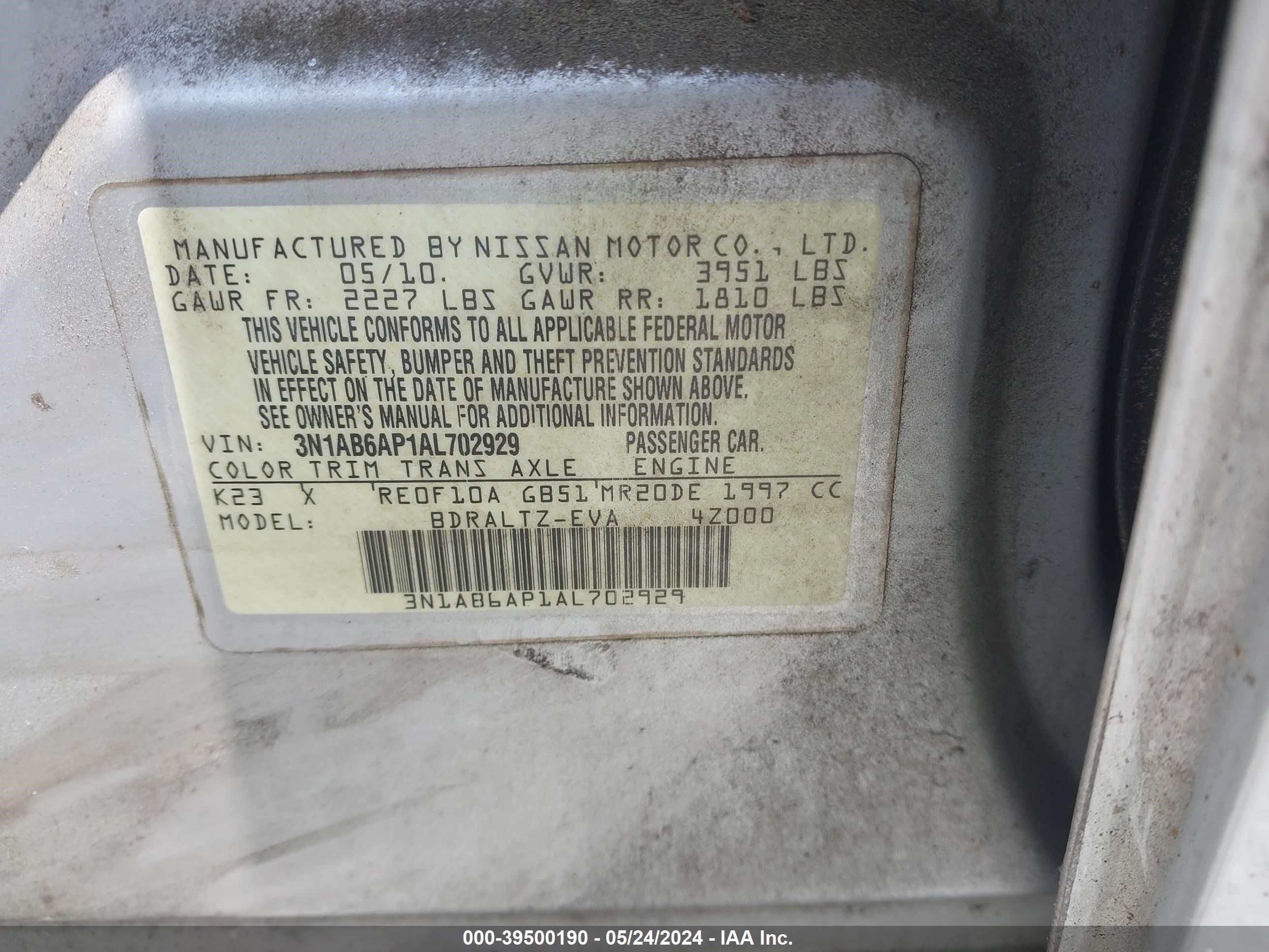 Photo 8 VIN: 3N1AB6AP1AL702929 - NISSAN SENTRA 