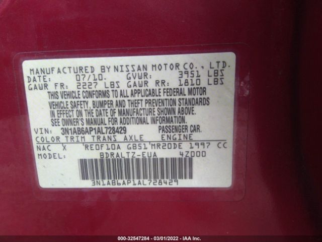 Photo 8 VIN: 3N1AB6AP1AL728429 - NISSAN SENTRA 