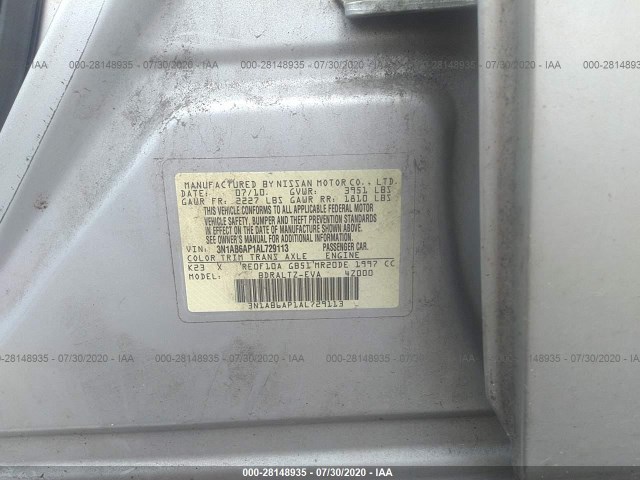 Photo 8 VIN: 3N1AB6AP1AL729113 - NISSAN SENTRA 