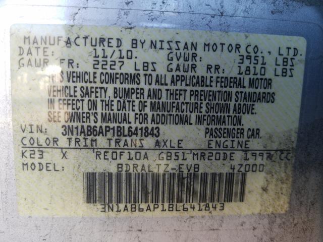 Photo 9 VIN: 3N1AB6AP1BL641843 - NISSAN SENTRA 2.0 