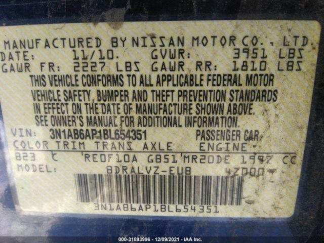 Photo 8 VIN: 3N1AB6AP1BL654351 - NISSAN SENTRA 