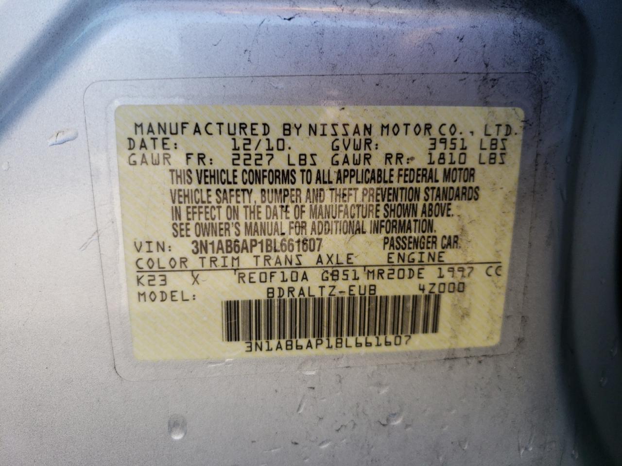 Photo 12 VIN: 3N1AB6AP1BL661607 - NISSAN SENTRA 