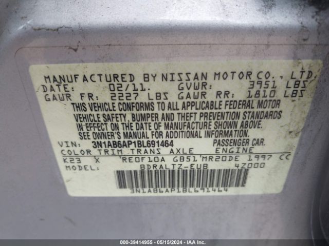 Photo 8 VIN: 3N1AB6AP1BL691464 - NISSAN SENTRA 