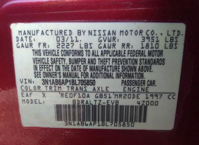 Photo 8 VIN: 3N1AB6AP1BL705850 - NISSAN SENTRA 