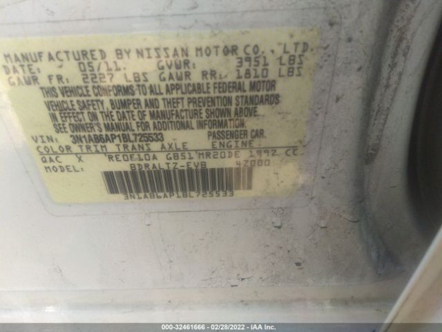 Photo 8 VIN: 3N1AB6AP1BL725533 - NISSAN SENTRA 