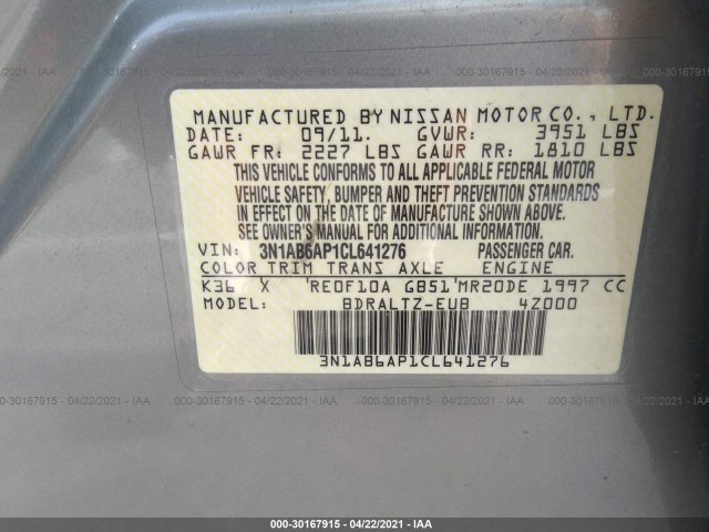 Photo 8 VIN: 3N1AB6AP1CL641276 - NISSAN SENTRA 