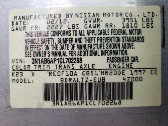 Photo 9 VIN: 3N1AB6AP1CL702268 - NISSAN SENTRA 2.0 