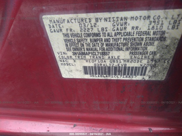 Photo 8 VIN: 3N1AB6AP1CL718857 - NISSAN SENTRA 