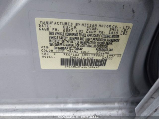 Photo 8 VIN: 3N1AB6AP1CL720642 - NISSAN SENTRA 