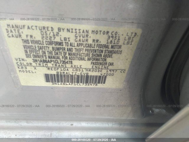 Photo 8 VIN: 3N1AB6AP1CL735478 - NISSAN SENTRA 