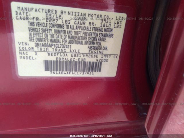 Photo 8 VIN: 3N1AB6AP1CL737411 - NISSAN SENTRA 