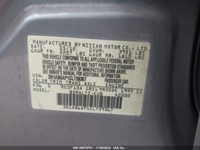 Photo 8 VIN: 3N1AB6AP1CL739367 - NISSAN SENTRA 