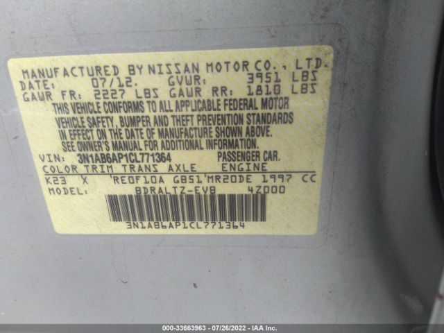 Photo 8 VIN: 3N1AB6AP1CL771364 - NISSAN SENTRA 