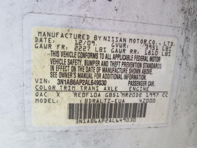 Photo 9 VIN: 3N1AB6AP2AL649030 - NISSAN SENTRA 2.0 