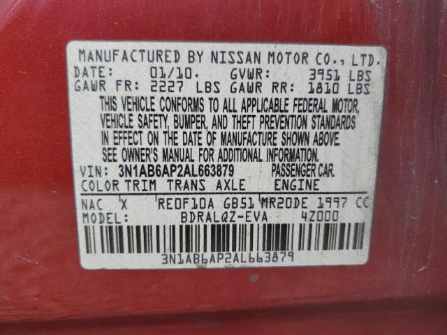 Photo 11 VIN: 3N1AB6AP2AL663879 - NISSAN SENTRA 