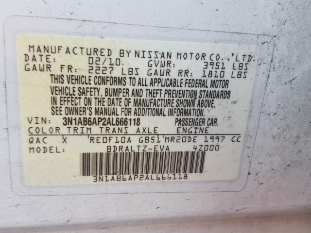 Photo 9 VIN: 3N1AB6AP2AL666118 - NISSAN SENTRA 2.0 