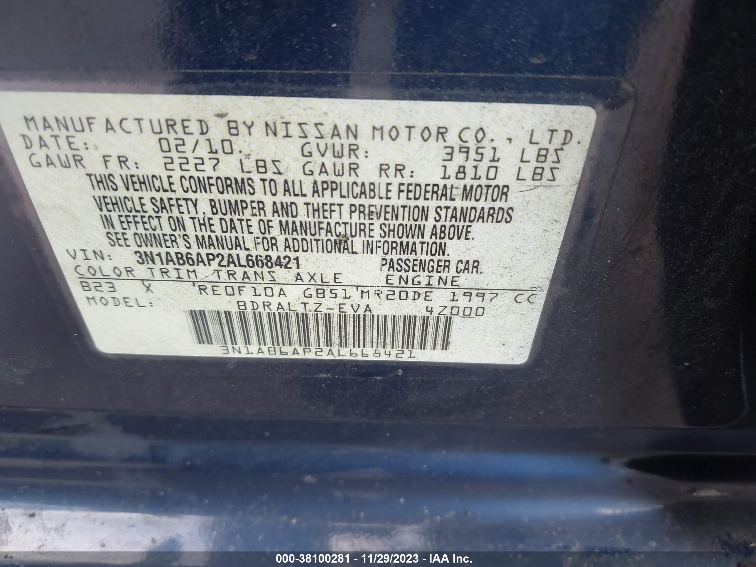 Photo 8 VIN: 3N1AB6AP2AL668421 - NISSAN SENTRA 