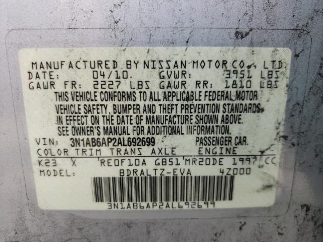 Photo 9 VIN: 3N1AB6AP2AL692699 - NISSAN SENTRA 