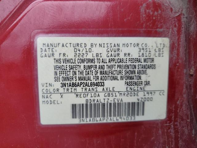 Photo 11 VIN: 3N1AB6AP2AL694033 - NISSAN SENTRA 