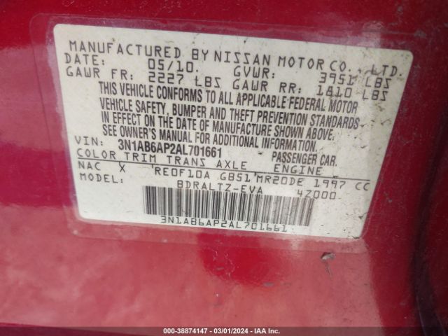 Photo 8 VIN: 3N1AB6AP2AL701661 - NISSAN SENTRA 