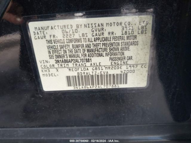 Photo 8 VIN: 3N1AB6AP2AL707881 - NISSAN SENTRA 