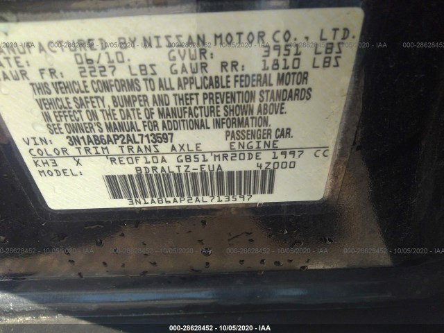 Photo 8 VIN: 3N1AB6AP2AL713597 - NISSAN SENTRA 