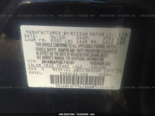 Photo 8 VIN: 3N1AB6AP2AL716189 - NISSAN SENTRA 