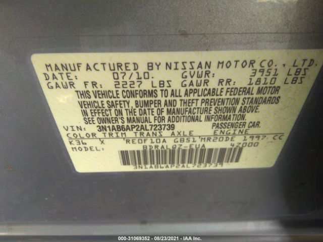 Photo 8 VIN: 3N1AB6AP2AL723739 - NISSAN SENTRA 