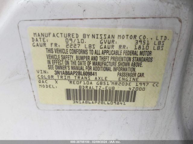 Photo 8 VIN: 3N1AB6AP2BL609841 - NISSAN SENTRA 