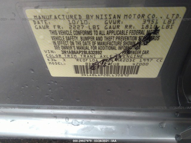 Photo 8 VIN: 3N1AB6AP2BL632892 - NISSAN SENTRA 