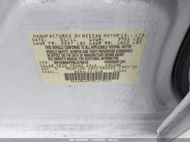 Photo 8 VIN: 3N1AB6AP2BL675015 - NISSAN SENTRA 