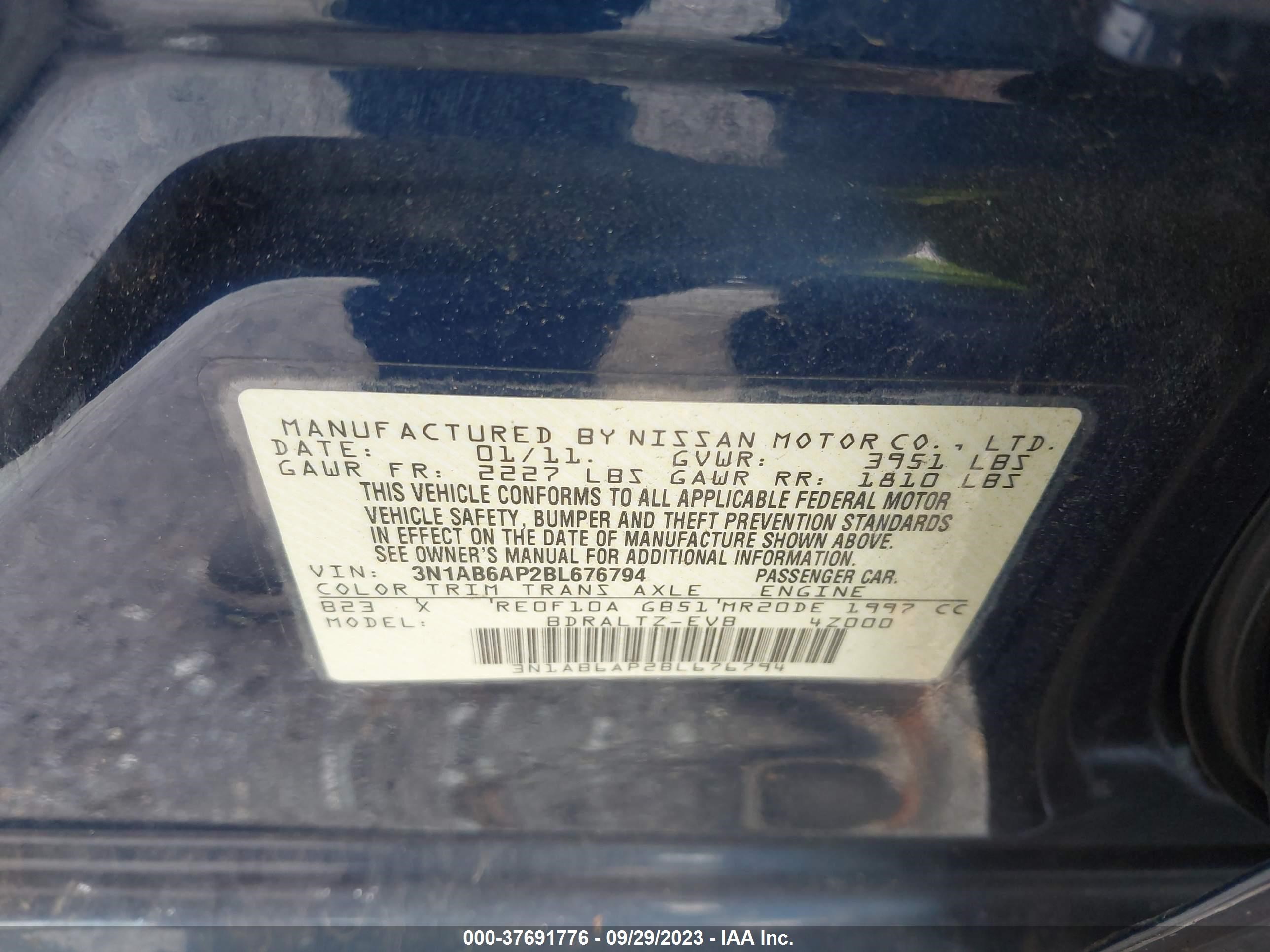 Photo 8 VIN: 3N1AB6AP2BL676794 - NISSAN SENTRA 