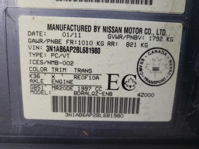 Photo 11 VIN: 3N1AB6AP2BL681980 - NISSAN SENTRA 