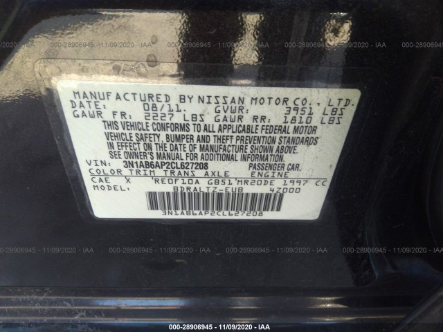 Photo 8 VIN: 3N1AB6AP2CL627208 - NISSAN SENTRA 