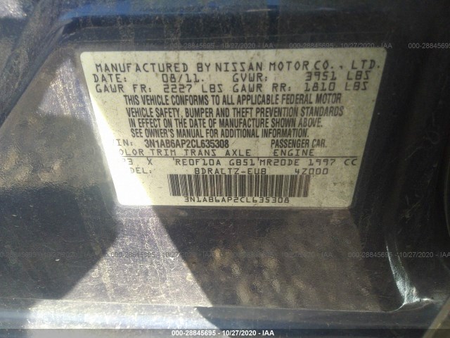 Photo 8 VIN: 3N1AB6AP2CL635308 - NISSAN SENTRA 