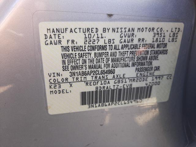 Photo 9 VIN: 3N1AB6AP2CL654960 - NISSAN SENTRA 2.0 