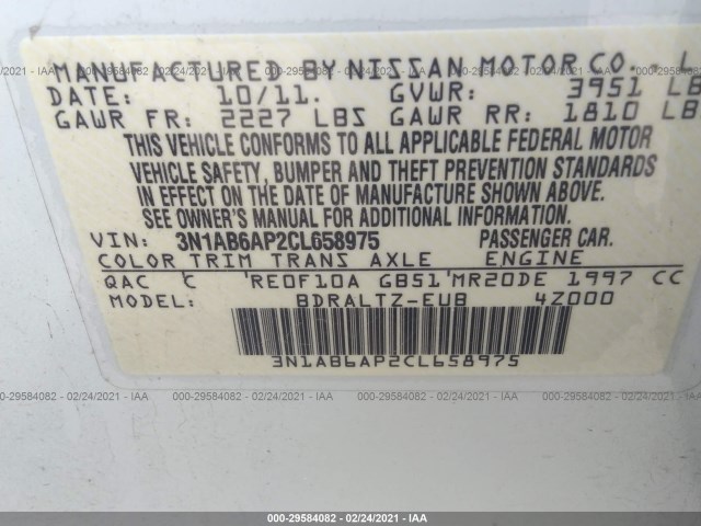 Photo 8 VIN: 3N1AB6AP2CL658975 - NISSAN SENTRA 