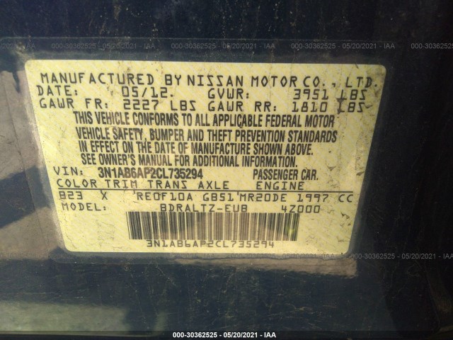 Photo 8 VIN: 3N1AB6AP2CL735294 - NISSAN SENTRA 