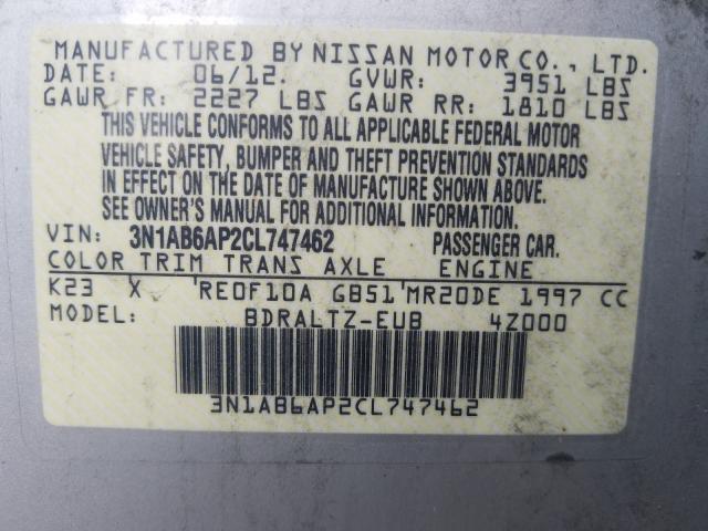 Photo 9 VIN: 3N1AB6AP2CL747462 - NISSAN SENTRA 2.0 