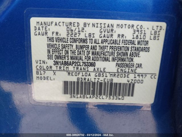 Photo 8 VIN: 3N1AB6AP2CL753360 - NISSAN SENTRA 