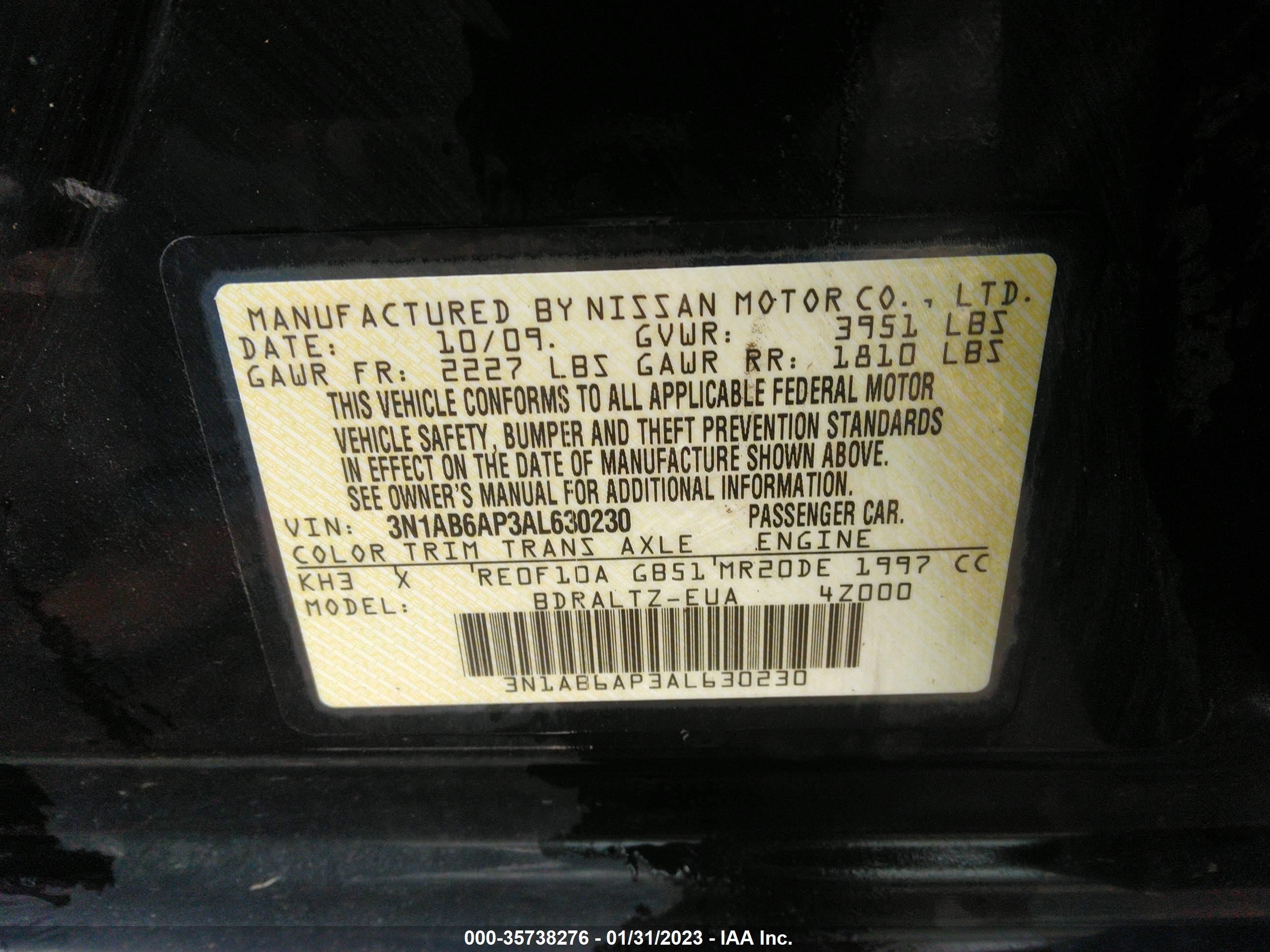 Photo 8 VIN: 3N1AB6AP3AL630230 - NISSAN SENTRA 