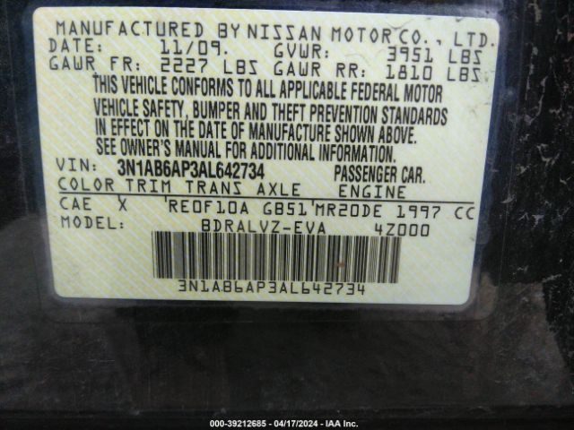 Photo 8 VIN: 3N1AB6AP3AL642734 - NISSAN SENTRA 