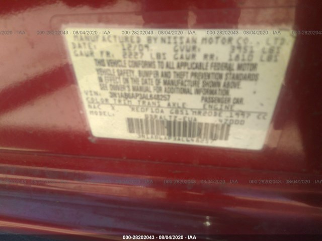 Photo 8 VIN: 3N1AB6AP3AL648257 - NISSAN SENTRA 