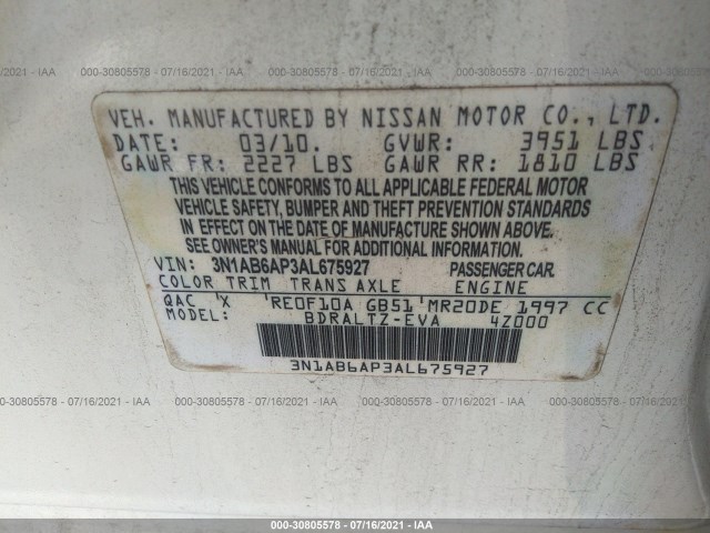 Photo 8 VIN: 3N1AB6AP3AL675927 - NISSAN SENTRA 