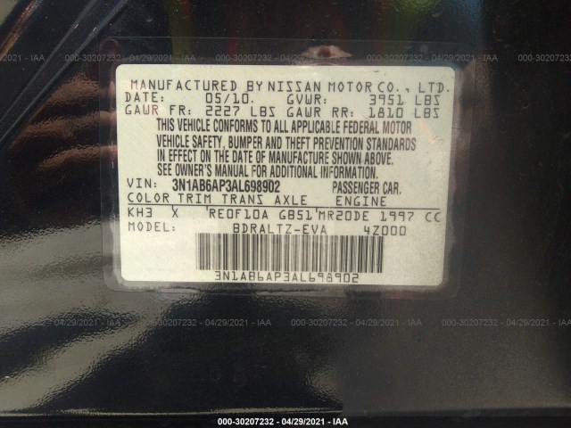 Photo 8 VIN: 3N1AB6AP3AL698902 - NISSAN SENTRA 