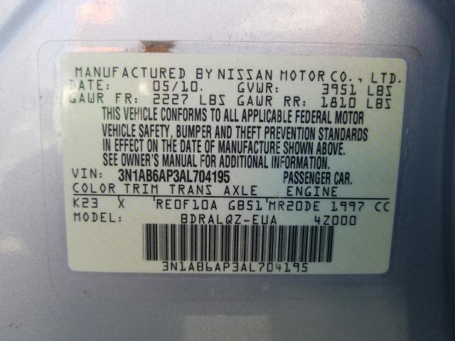 Photo 9 VIN: 3N1AB6AP3AL704195 - NISSAN SENTRA 2.0 