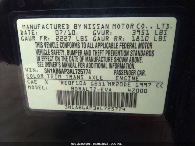 Photo 8 VIN: 3N1AB6AP3AL725774 - NISSAN SENTRA 