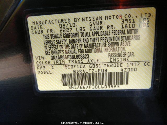 Photo 8 VIN: 3N1AB6AP3BL603823 - NISSAN SENTRA 