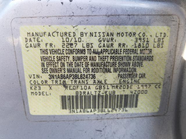 Photo 9 VIN: 3N1AB6AP3BL624736 - NISSAN SENTRA 2.0 