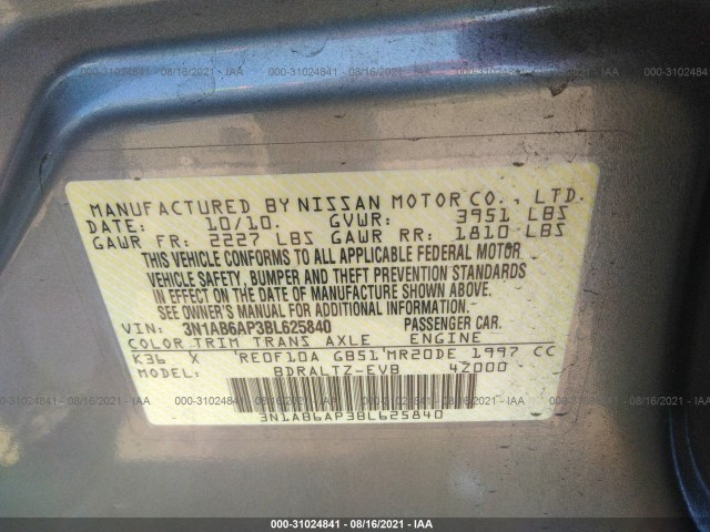 Photo 8 VIN: 3N1AB6AP3BL625840 - NISSAN SENTRA 